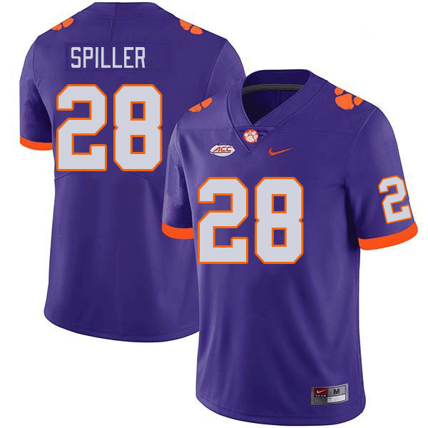 Clemson Tigers #28 C.J. Spiller College Football Jerseys Stitched Sale-Purple